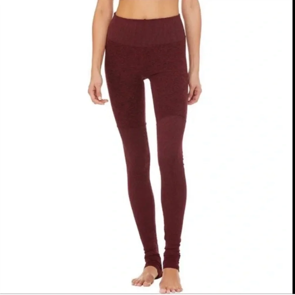 ALO Burgundy Spacedye Goddess yoga Leggings Size Small